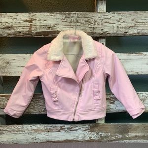 Adorable Pink Leather Jacket